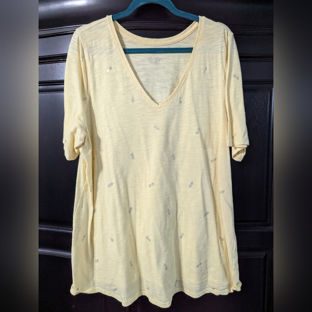 Lane Bryant Yellow Pineapple Tee